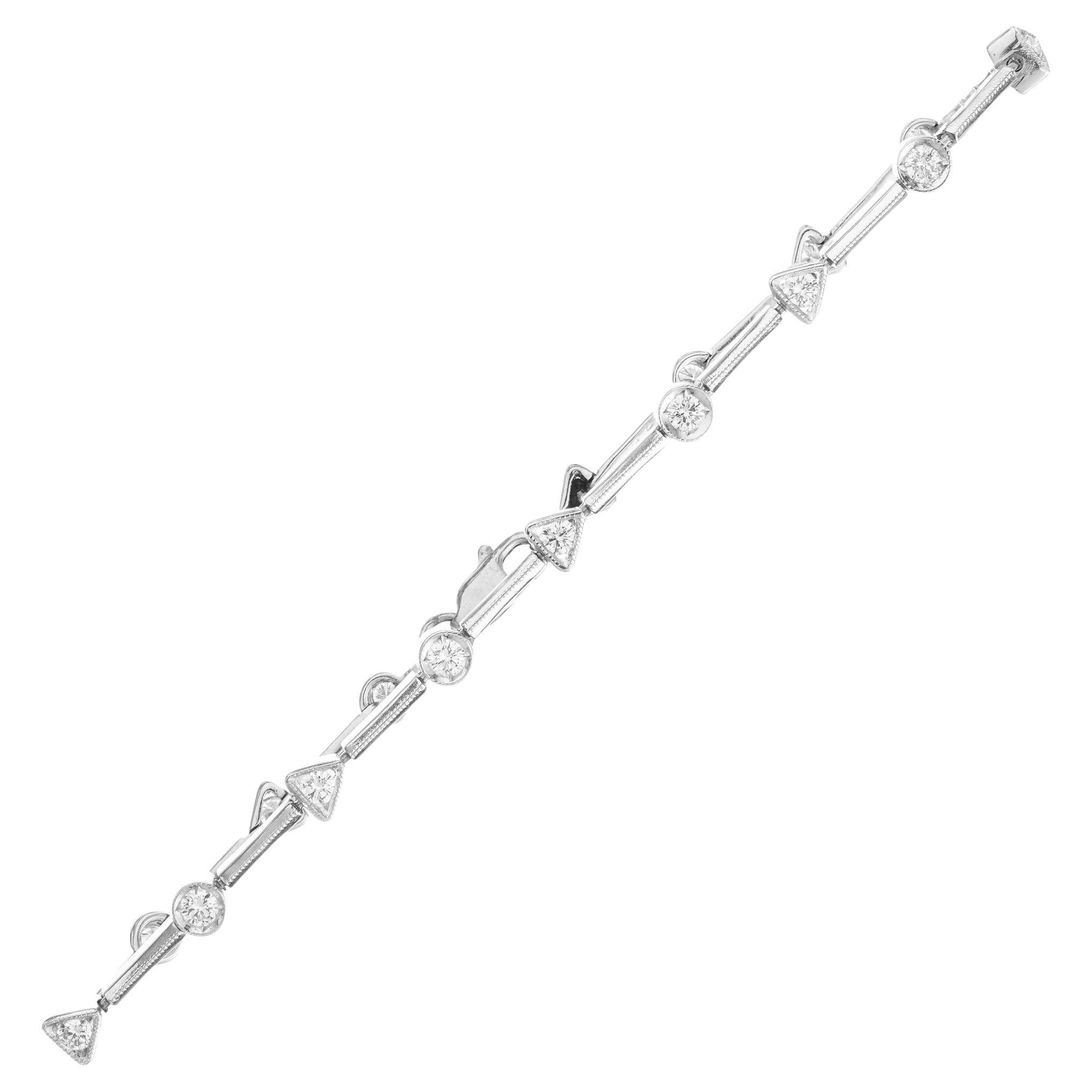 .60 Carat Diamond Tube White Gold Link Bracelet