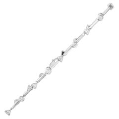 .60 Carat Diamond Tube White Gold Link Bracelet