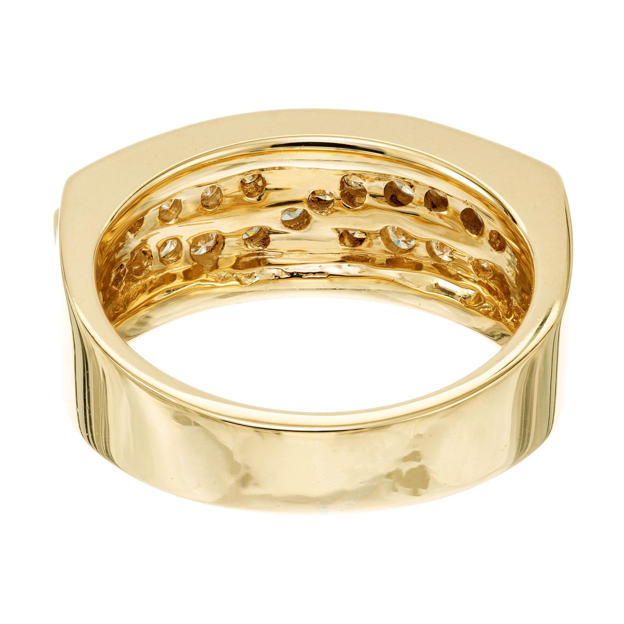 Round Cut .60 Carat Diamond Yellow Gold Band Ring