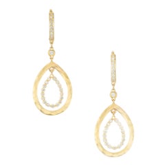 .60 Carat Diamond Yellow Gold Open Dangle Earrings
