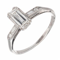 .60 Carat Emerald Step Cut Diamond Engagement Ring