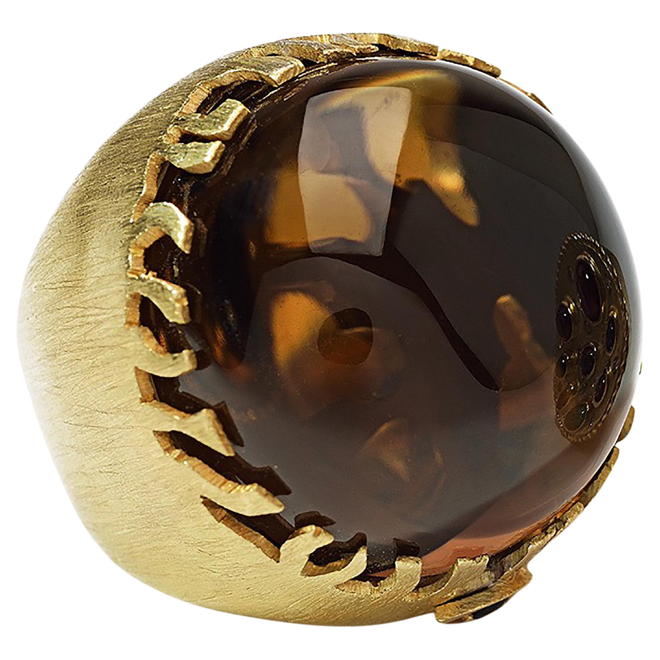 60 Karat Imperial Topas 18k Gold Cocktail-Ring von Millapani