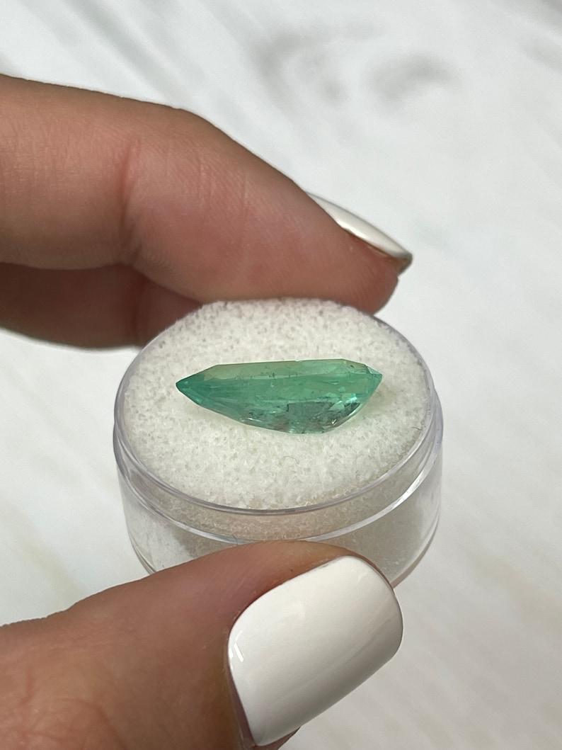 De las mujeres Esmeralda colombiana verde clara de 6,0 quilates - Piedra de nacimiento de mayo auténtica talla pera en venta