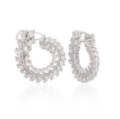6.0 Carat Marquise Diamond 14 Karat Gold Crescent Earrings