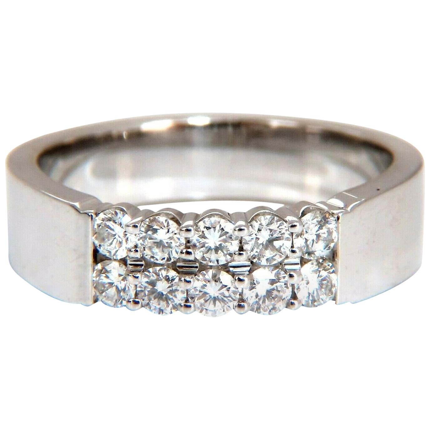 .60 Karat Natürliche Runde Diamanten Double Row Common Prong Band 14 Karat* im Angebot