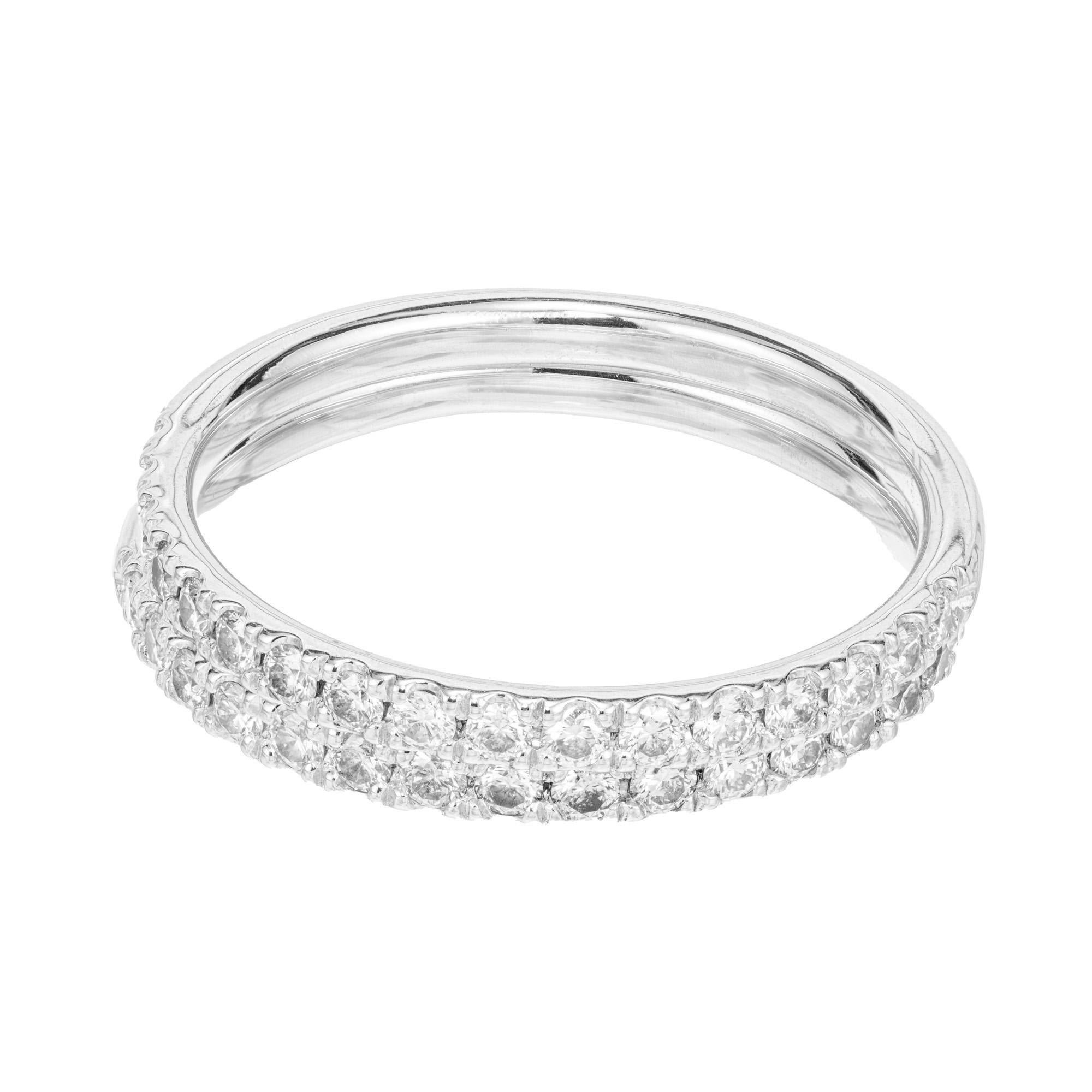 .60 Carat Round Diamond Platinum Wedding Band Rings Bon état - En vente à Stamford, CT