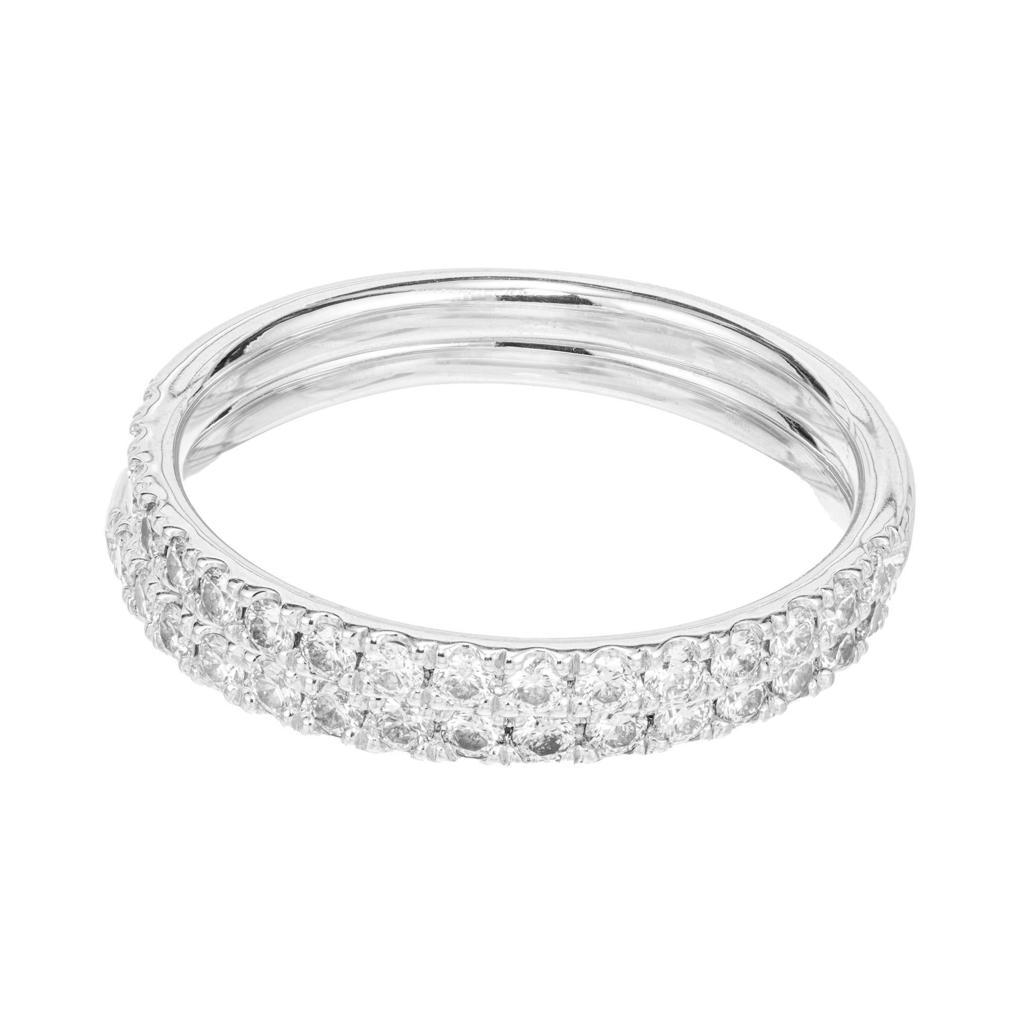 Anillos de boda de platino con diamante redondo de 0,60 quilates en Bueno estado para la venta en Stamford, CT