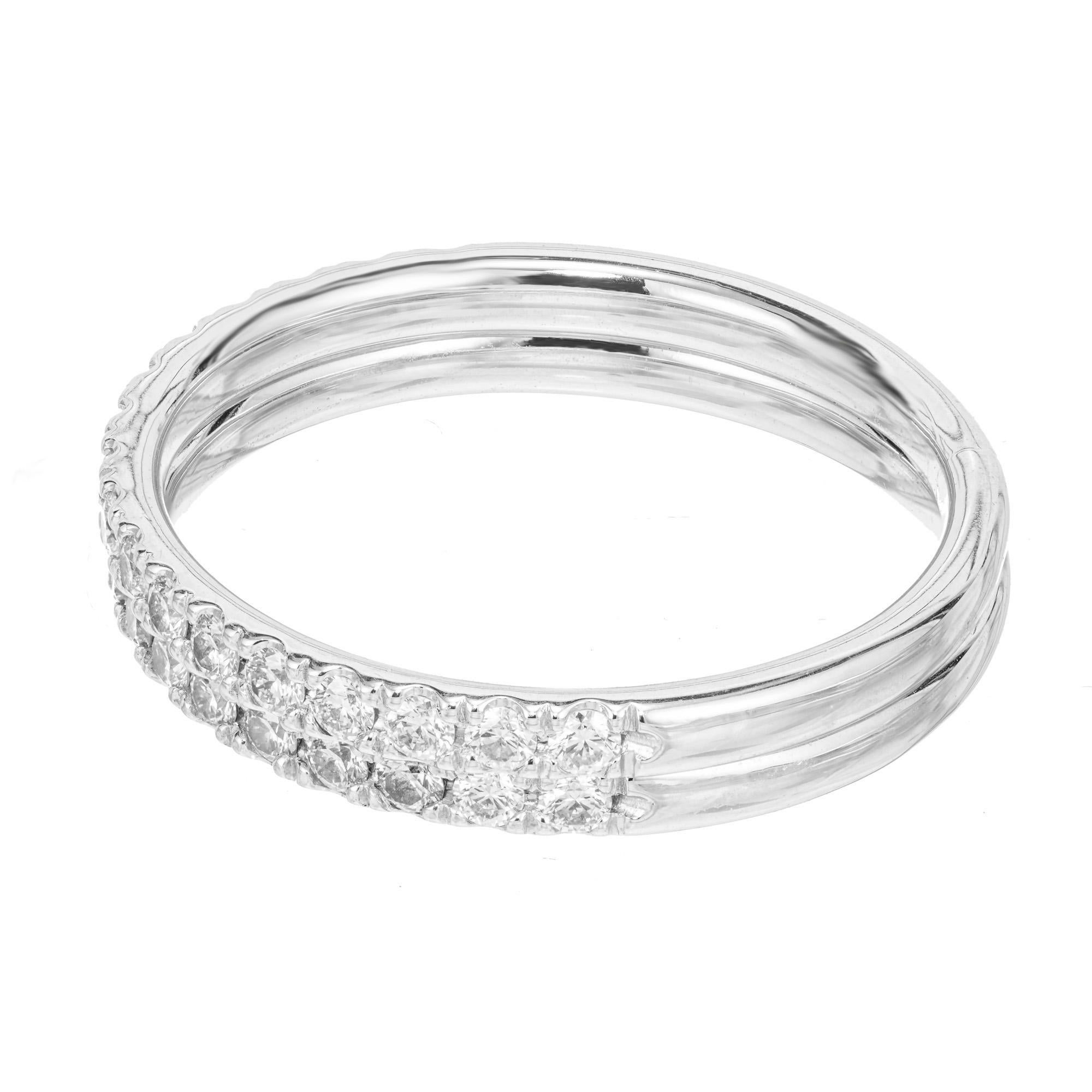 .60 Carat Round Diamond Platinum Wedding Band Rings Pour femmes en vente