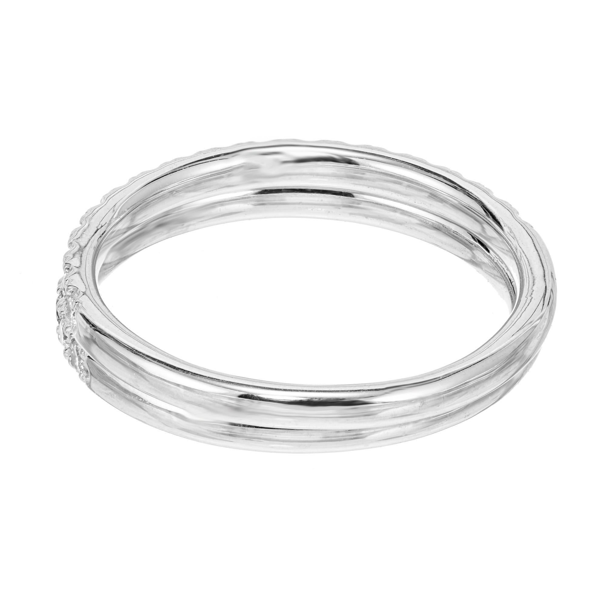 .60 Carat Round Diamond Platinum Wedding Band Rings For Sale 1