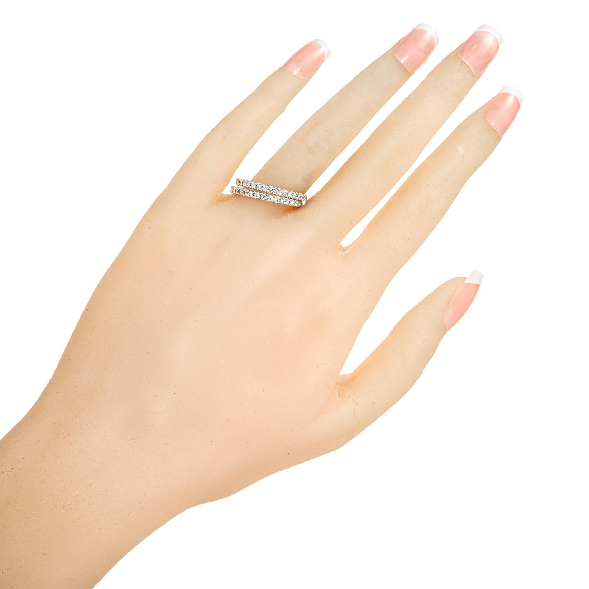 .60 Karat runder Diamant Platin-Hochzeitsring im Angebot 2