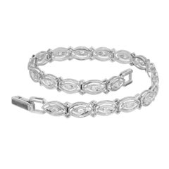 .60 Karat runder Diamant Weißgold Gliederarmband aus Weißgold
