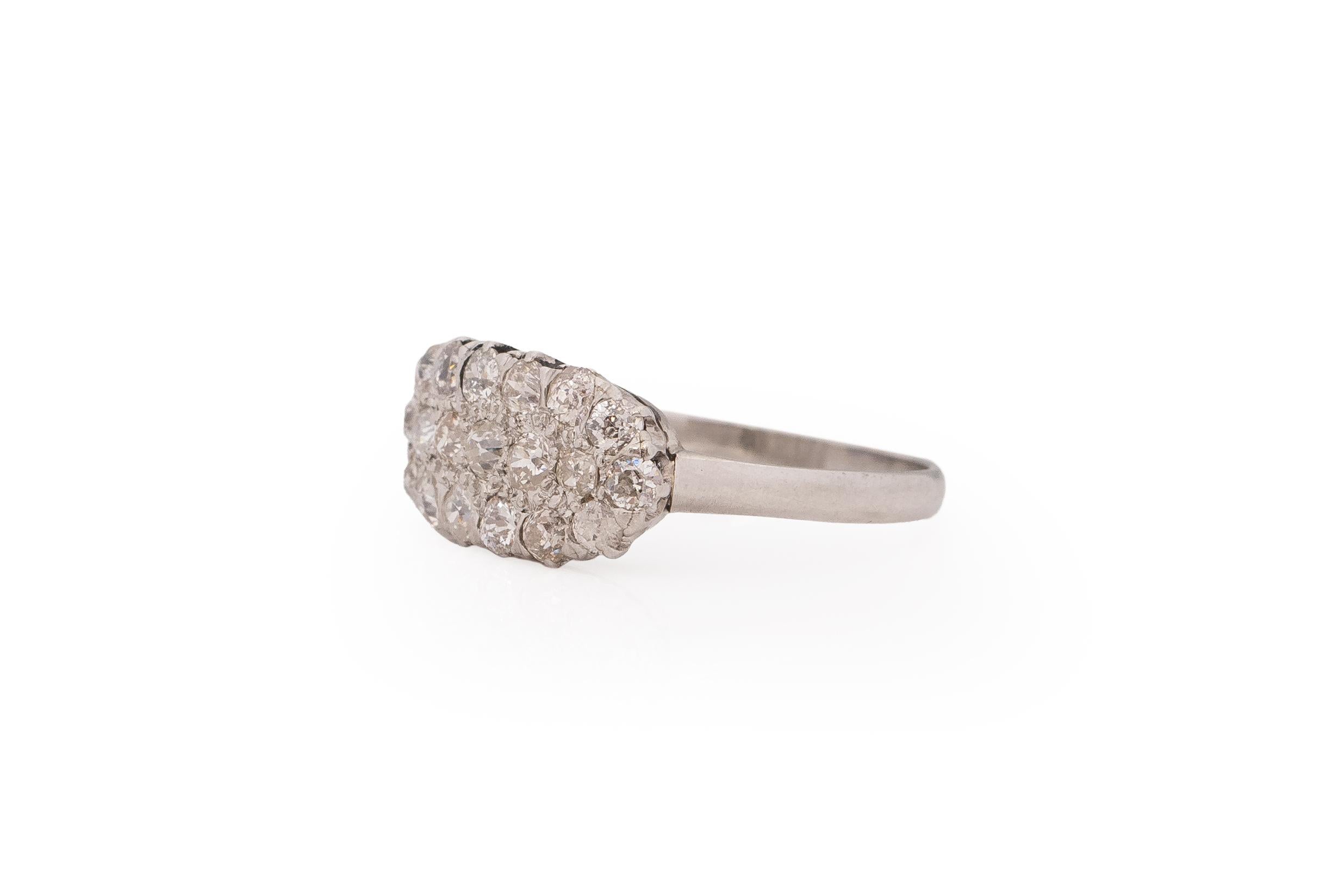 Édouardien Bague de fiançailles édouardienne en platine avec diamants d'un poids total de 0,60 carat en vente
