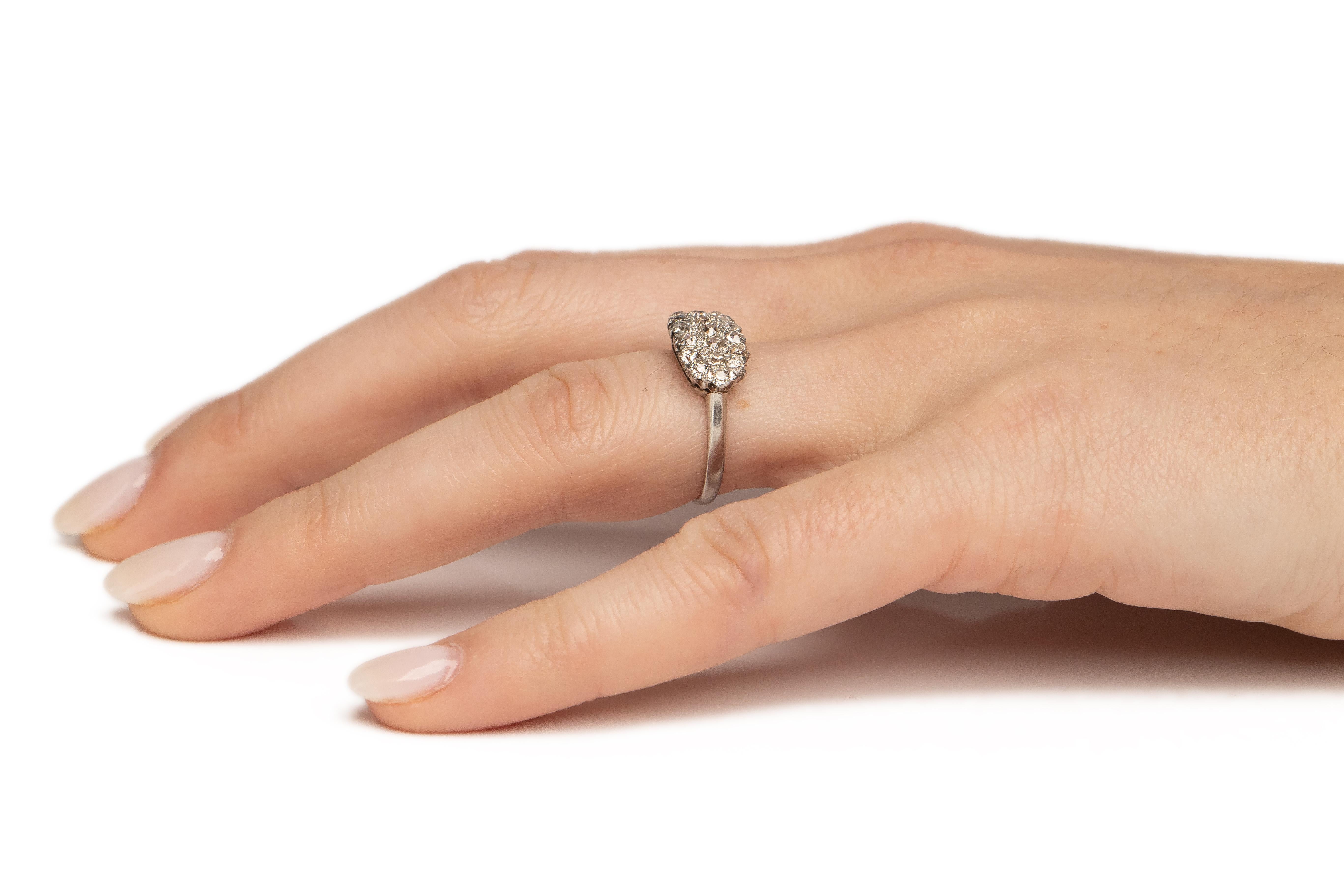 .60 Carat Total Weight Edwardian Diamond Platinum Engagement Ring For Sale 2