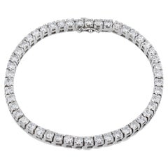 Bracelet tennis de succession en or blanc 6,0 carats et diamants
