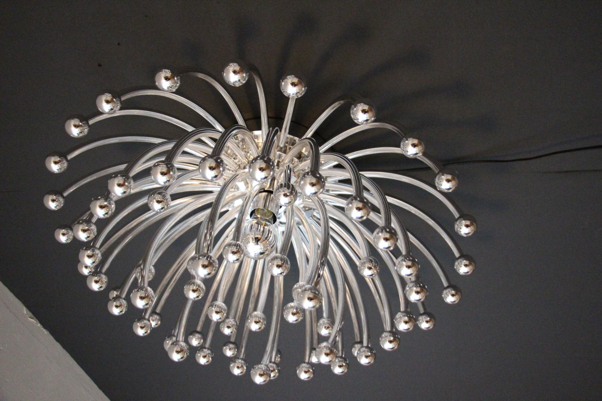 60 cm Silver Pistillo Chandeliers Table Lamps or Wall Lamps By Valenti Milano 7