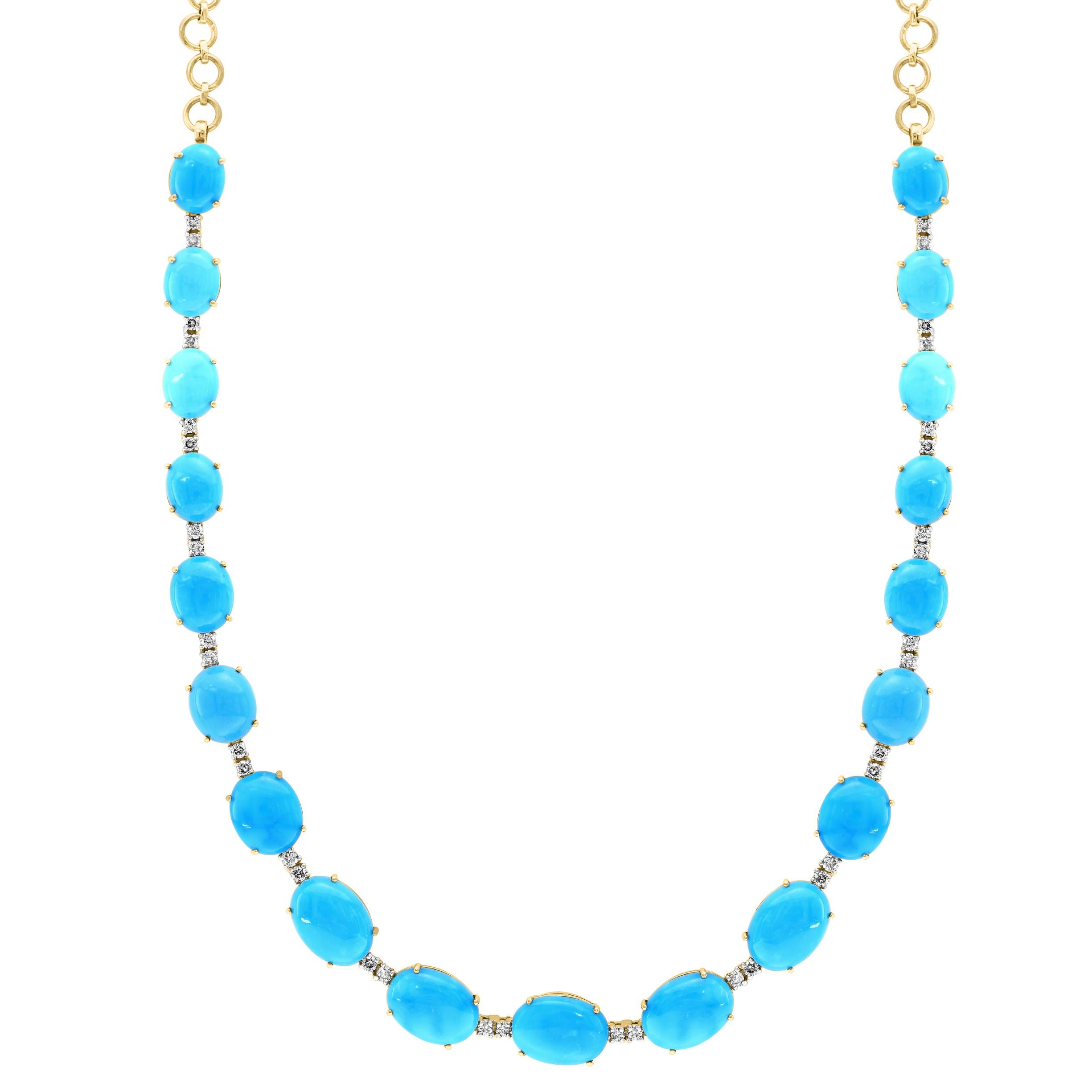 De las mujeres 60ct Natural Sleeping Beauty Turquesa y Diamantes Collar de tenis y pendientes Set en venta