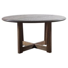 Diameter Solid Oak Dining Table in a Sandblasted Autumn Finish