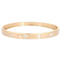 60 Diamond 14K ( 18K Custom) Bangle Shape Shiny Bracelet