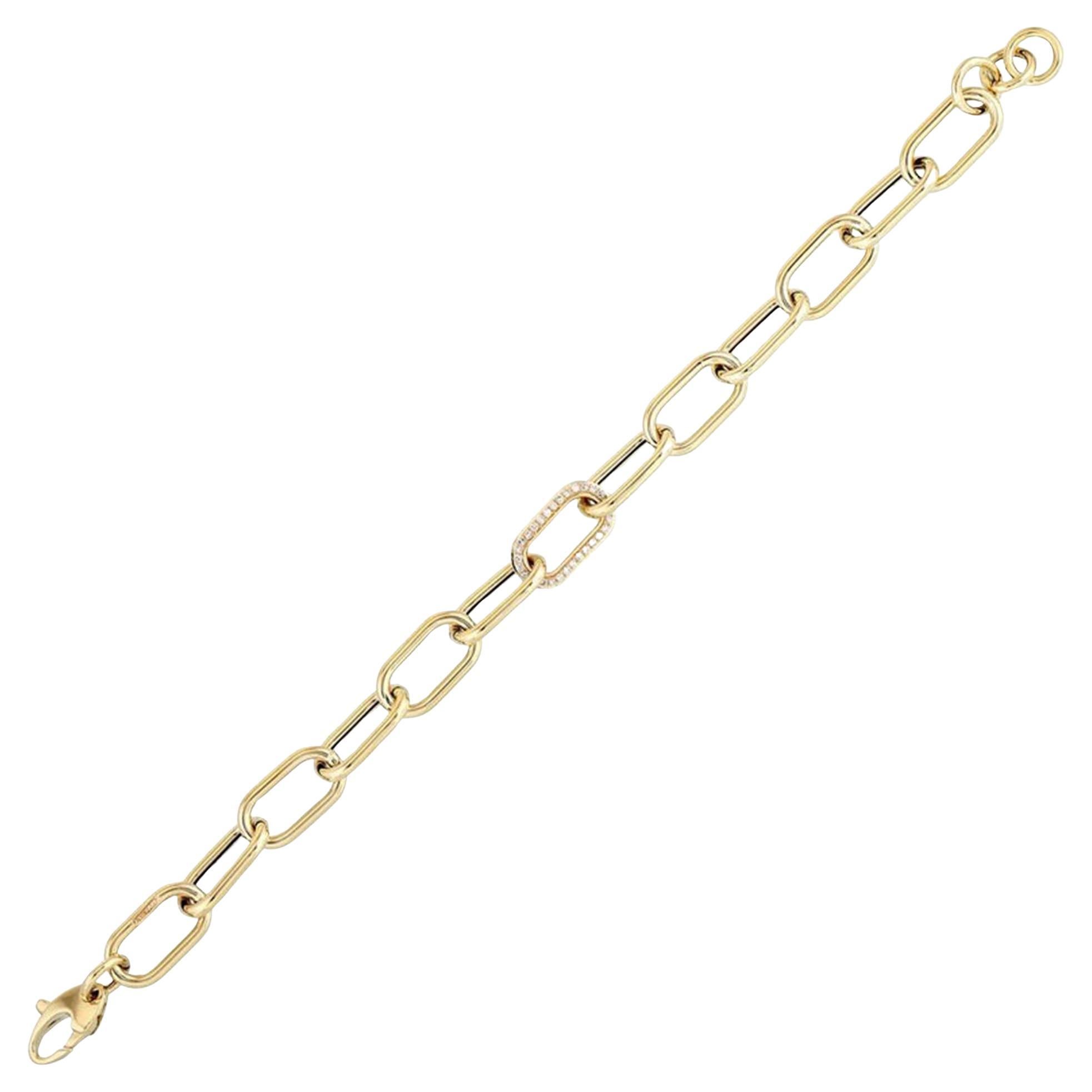 60 Diamond Chain 14K (or 18k upon request) Yellow Gold Link Bracelet