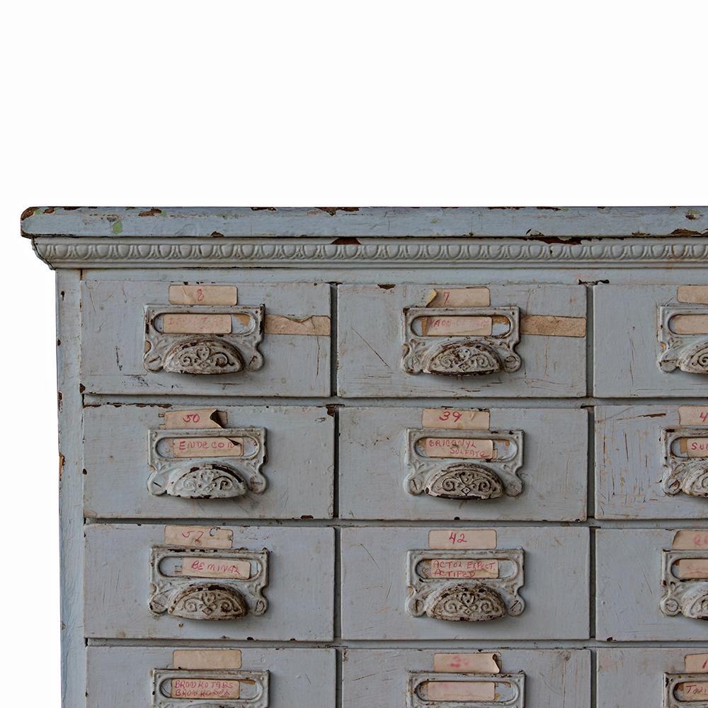 Rustic 60-Drawer Apothecary Cabinet