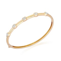 60 Fancy Diamond 14K (or 18k upon request) Yellow Gold Bangle Bracelet