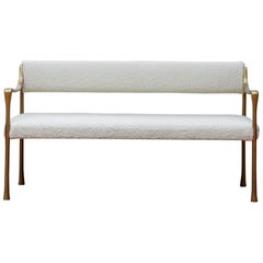 60" Giac Settee with Aluminum Hand Patinated  Frame Contemporary Seating