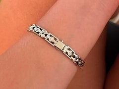60 Grams Diamond Link Chain Bracelet 14K White Gold