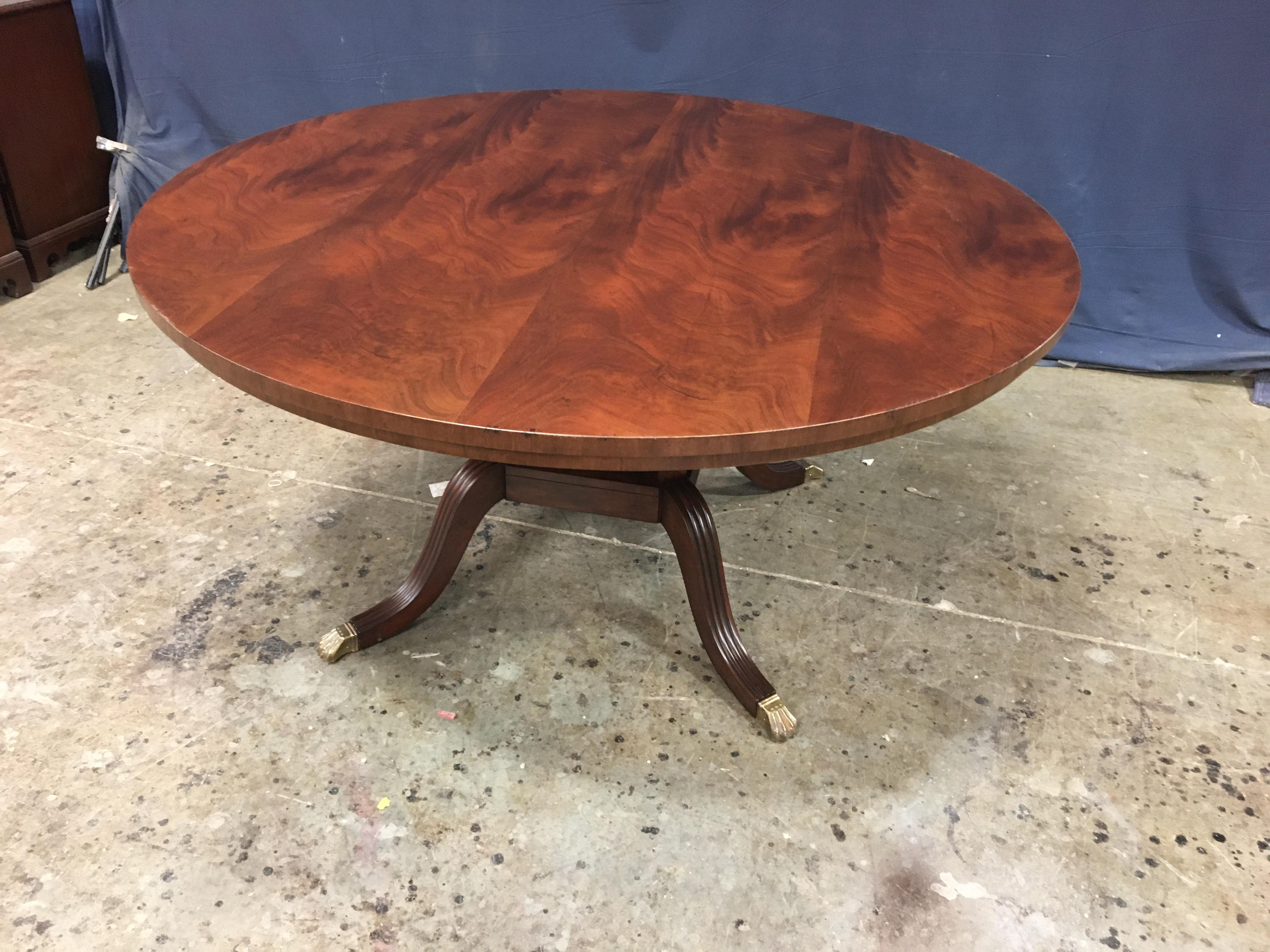 Round Mahogany Georgian Style Pedestal Dining Table by Leighton Hall For Sale 2