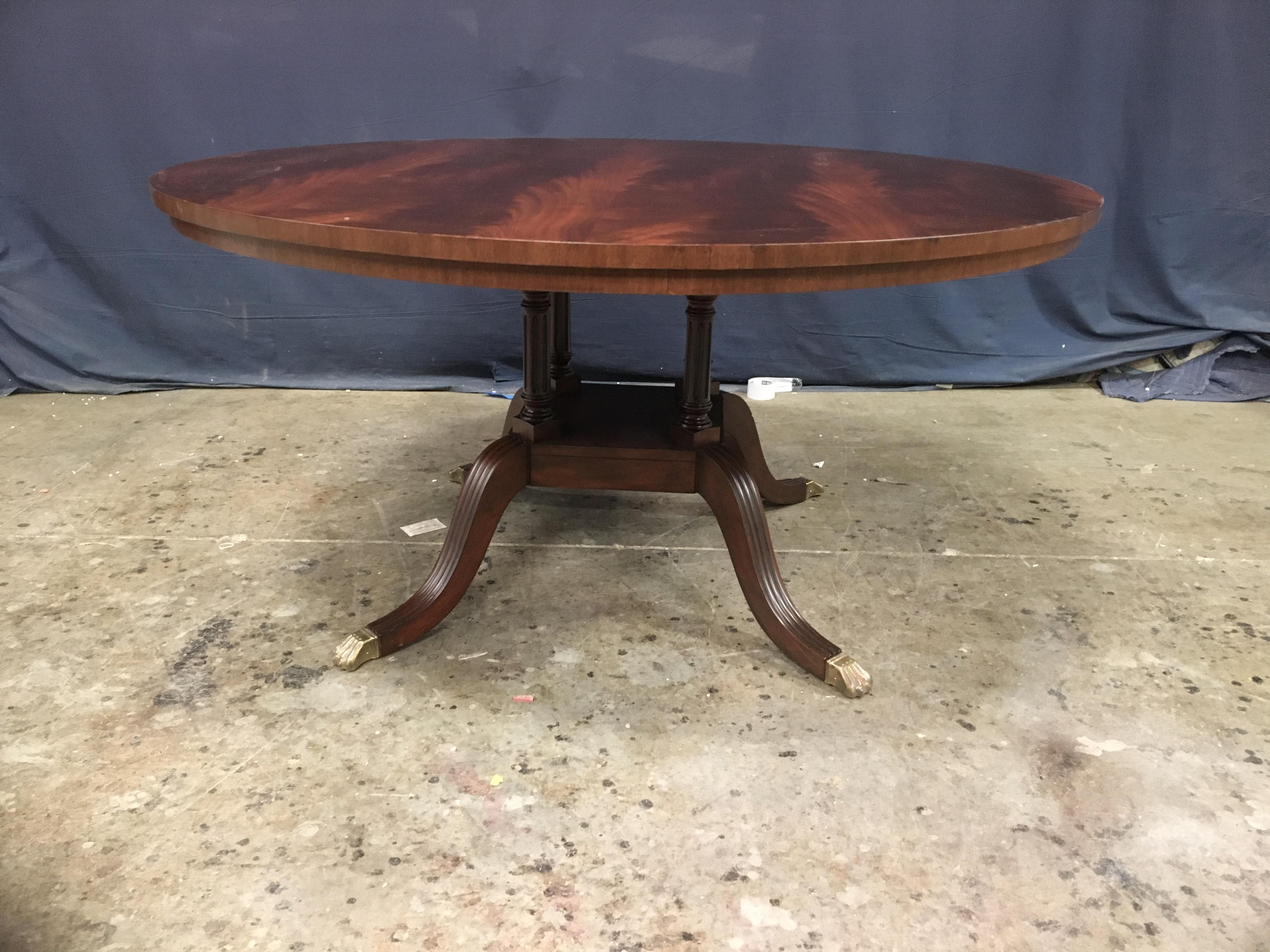 Round Mahogany Georgian Style Pedestal Dining Table by Leighton Hall For Sale 3