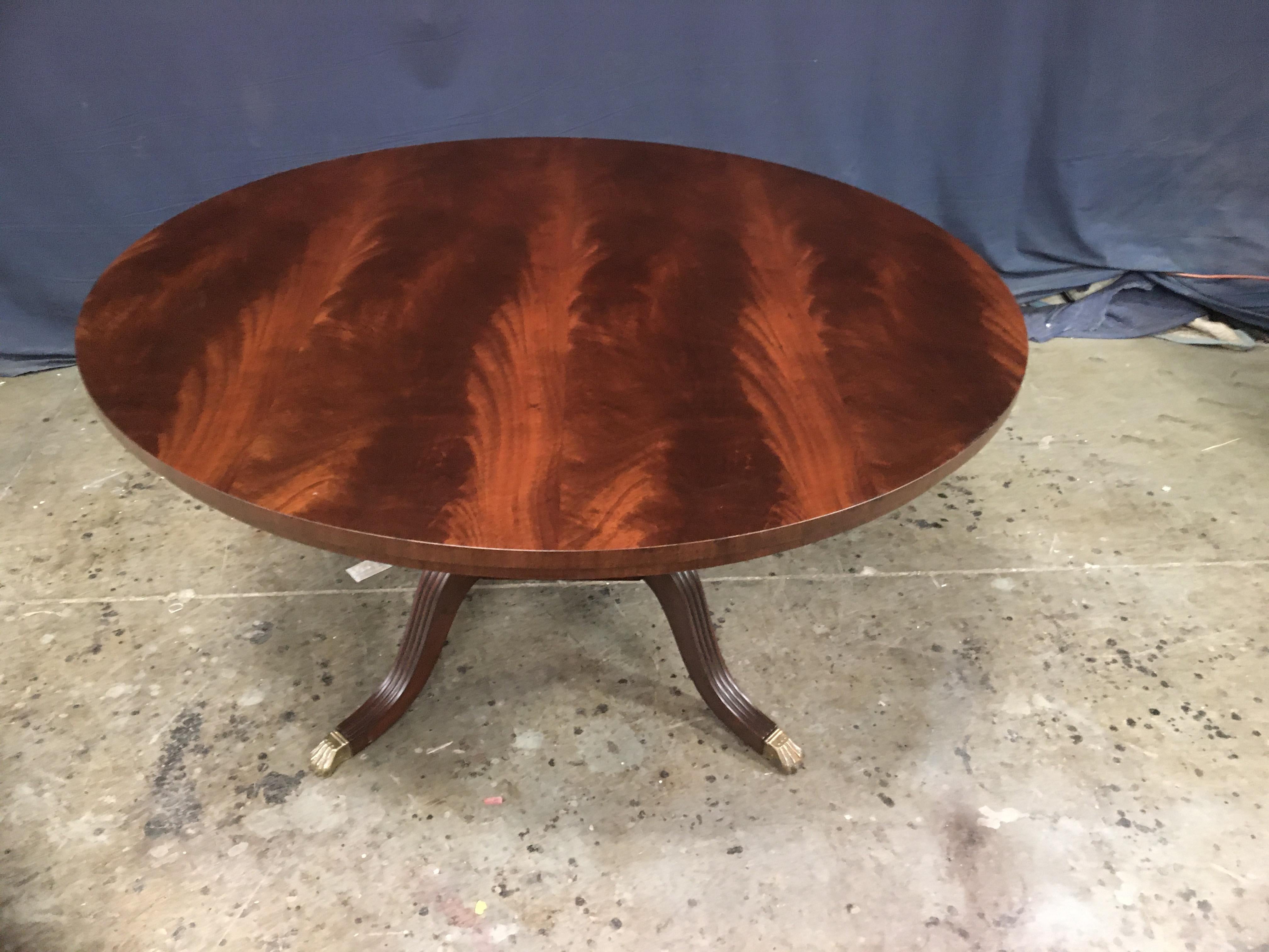 Round Mahogany Georgian Style Pedestal Dining Table by Leighton Hall For Sale 4