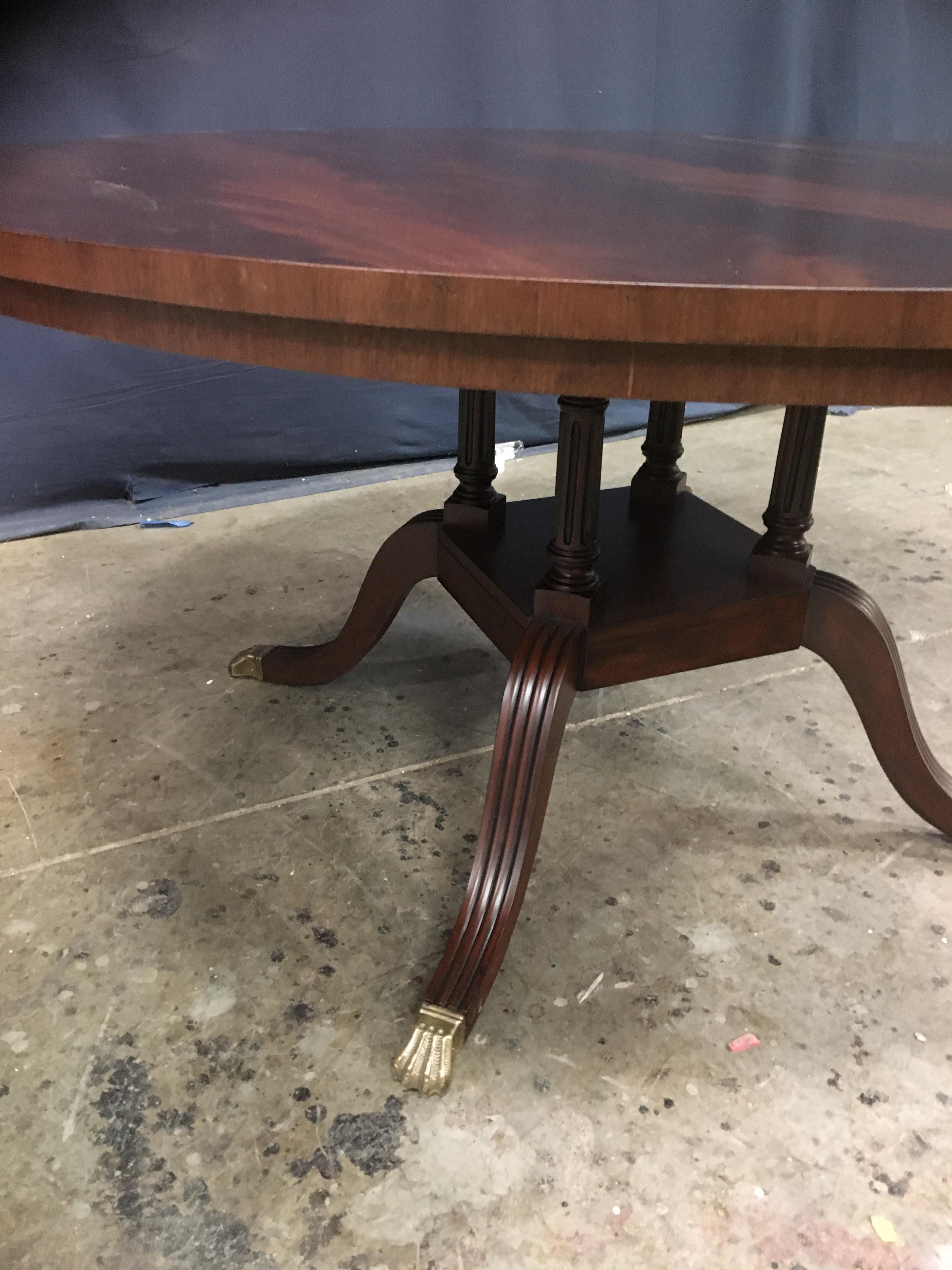 Round Mahogany Georgian Style Pedestal Dining Table by Leighton Hall For Sale 6