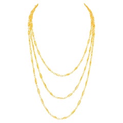 60 Inch French Chain Necklace 18k c1880s