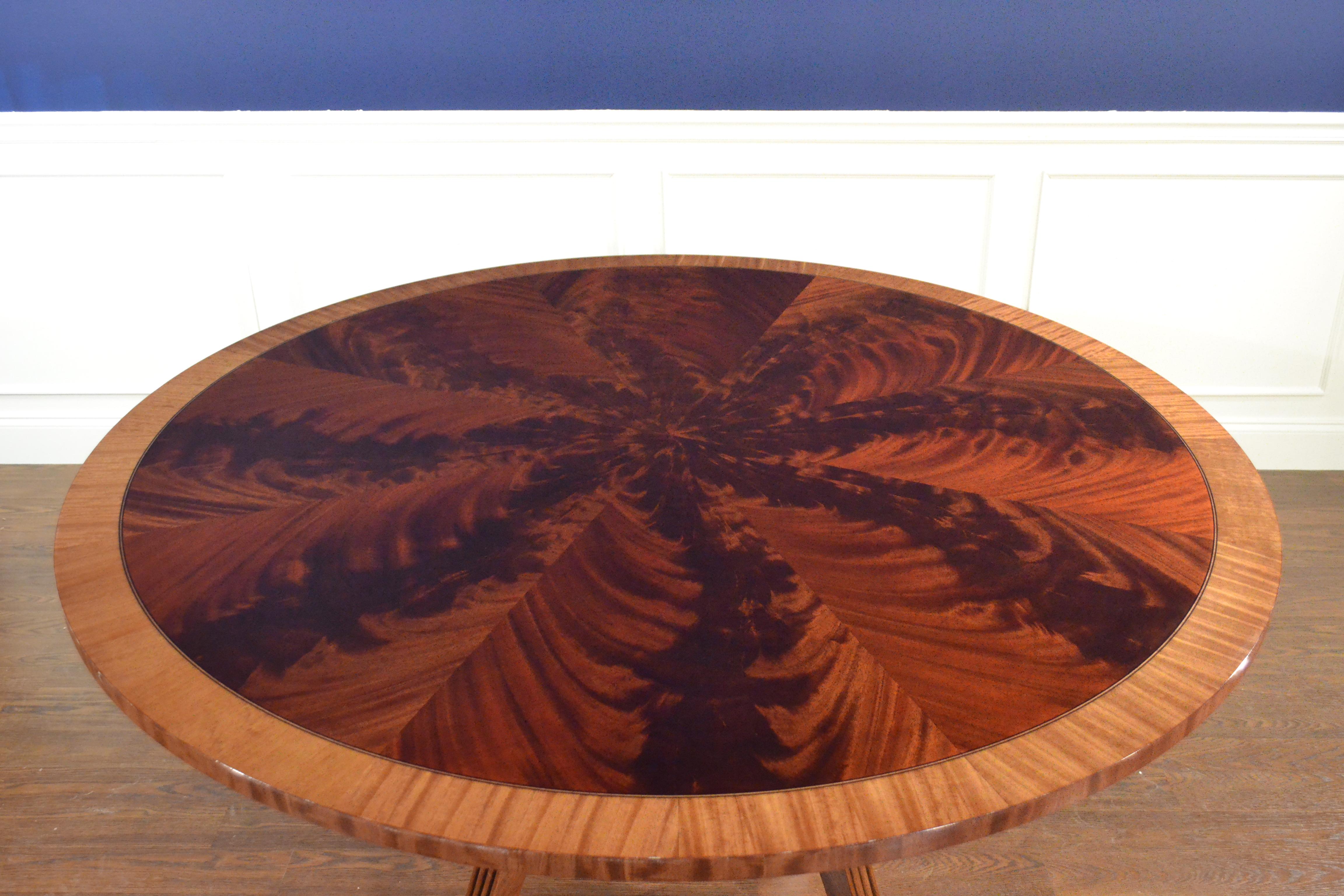 Américain Table de salle à manger ronde à piédestal en acajou de style géorgien par Leighton Hall en vente