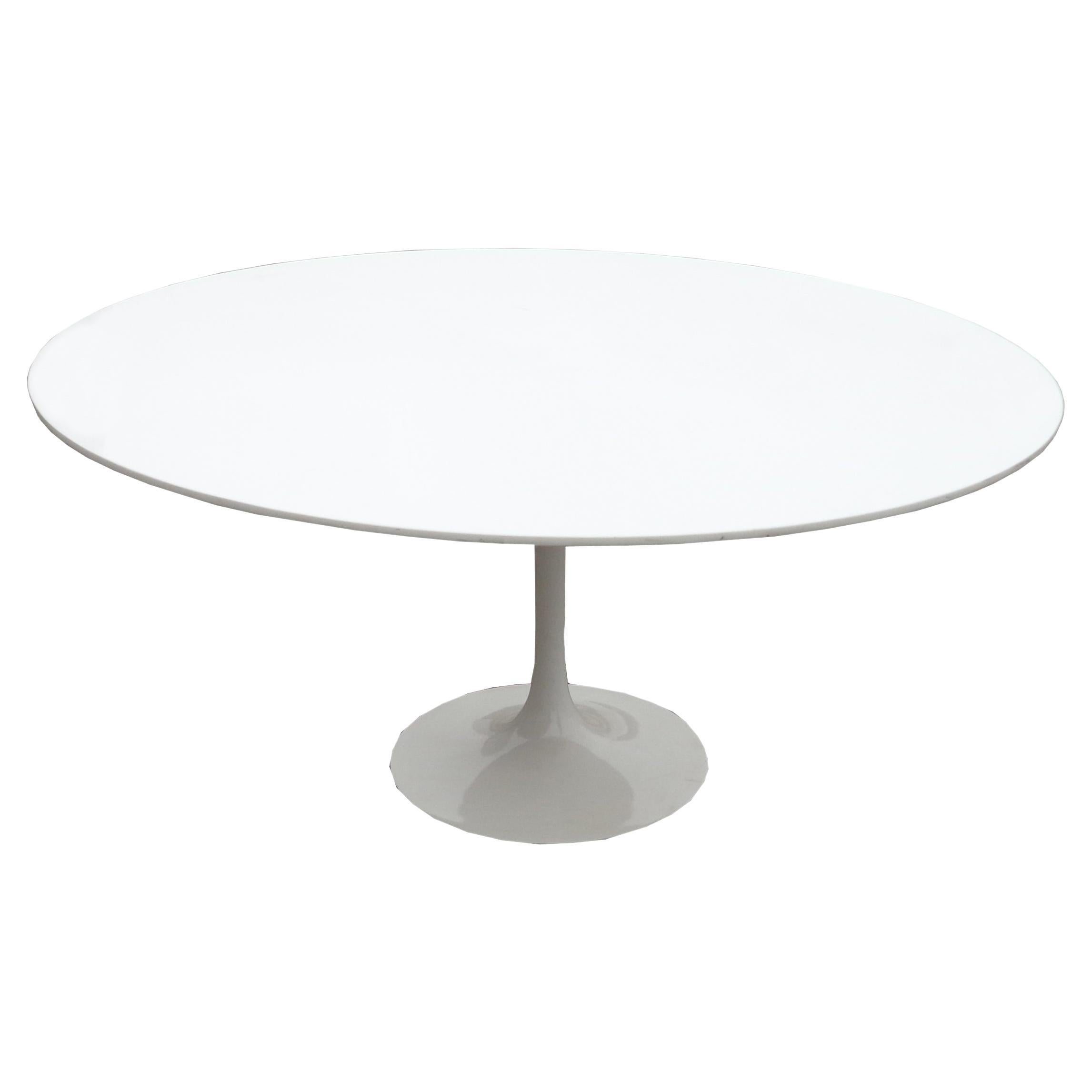 Knoll Saarinen Table with Custom Ice White Ceramic Top