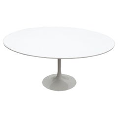 Vintage Knoll Saarinen Table with Custom Ice White Ceramic Top