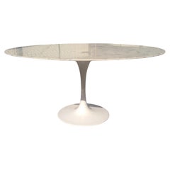 Used 60" Marble Top Saarinen Style Tulip Dining Table