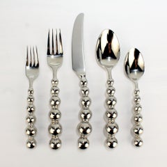 60 Pc Space Age Galaxy Pattern Stainless Steel Flatware Set by Cambridge for 12