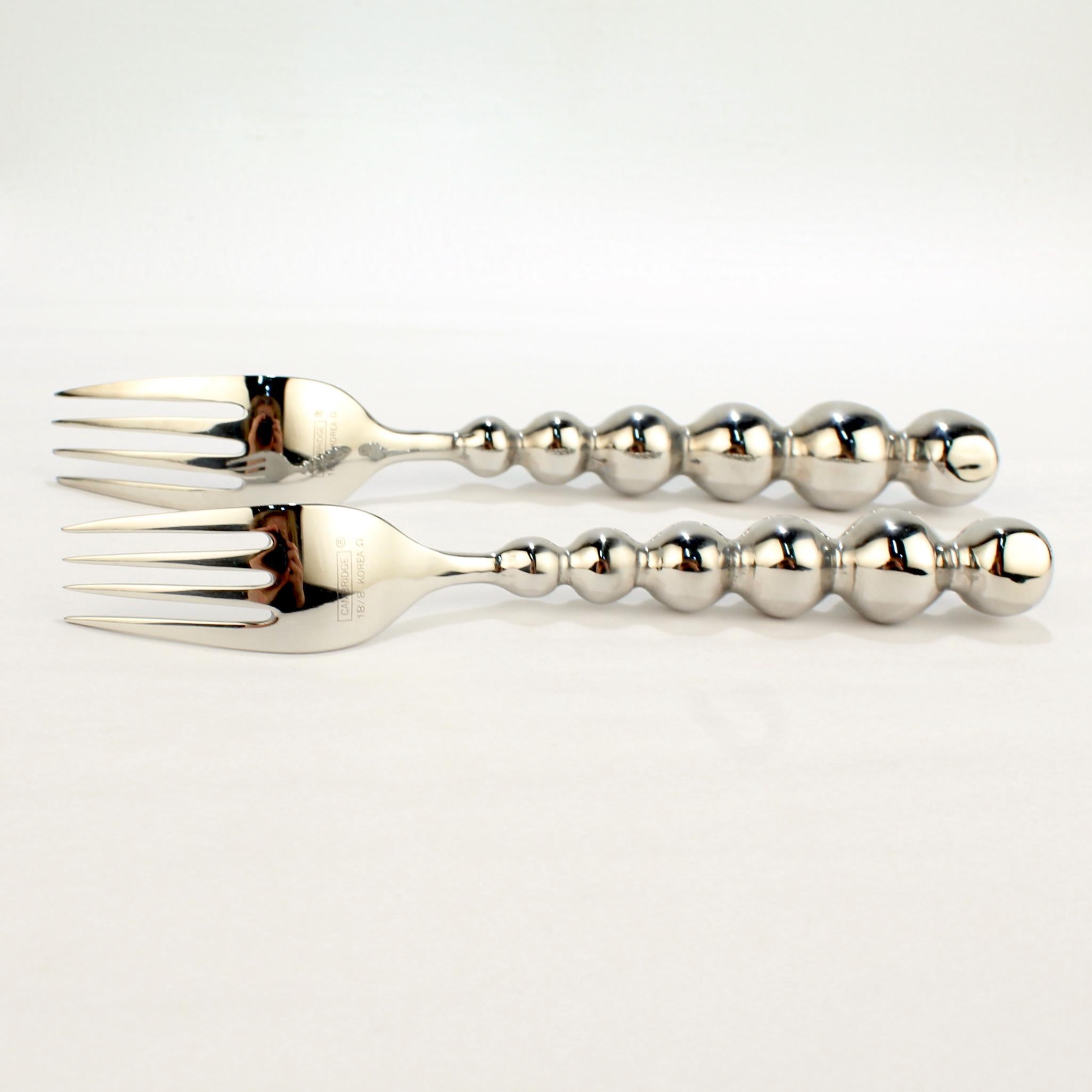 60 Pc Space Age Galaxy Pattern Stainless Steel Flatware Set by Cambridge for 12 In Good Condition In Philadelphia, PA