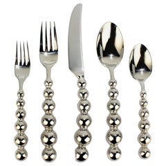 Vintage 60 Pc Space Age Galaxy Pattern Stainless Steel Flatware Set by Cambridge for 12