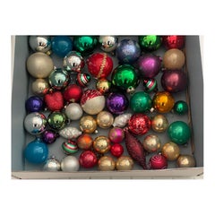 60 Pcs Shiny Brite Blown Glass Ornaments