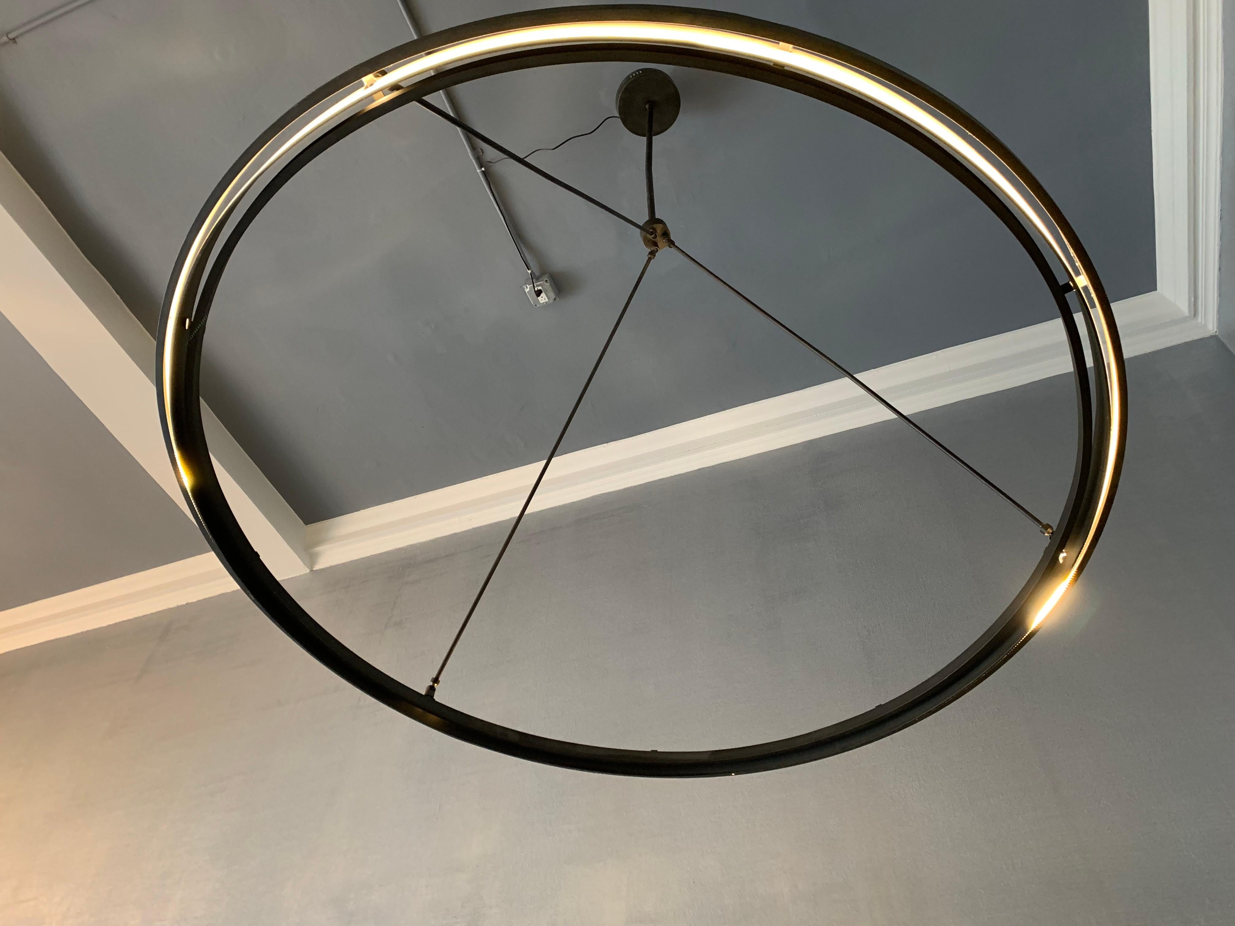 Steel Peralta Round Chandelier by Jon Sarriugarte