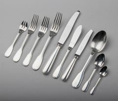 60-Piece Set of Silver Plated Flatware by Christofle Model Versailles