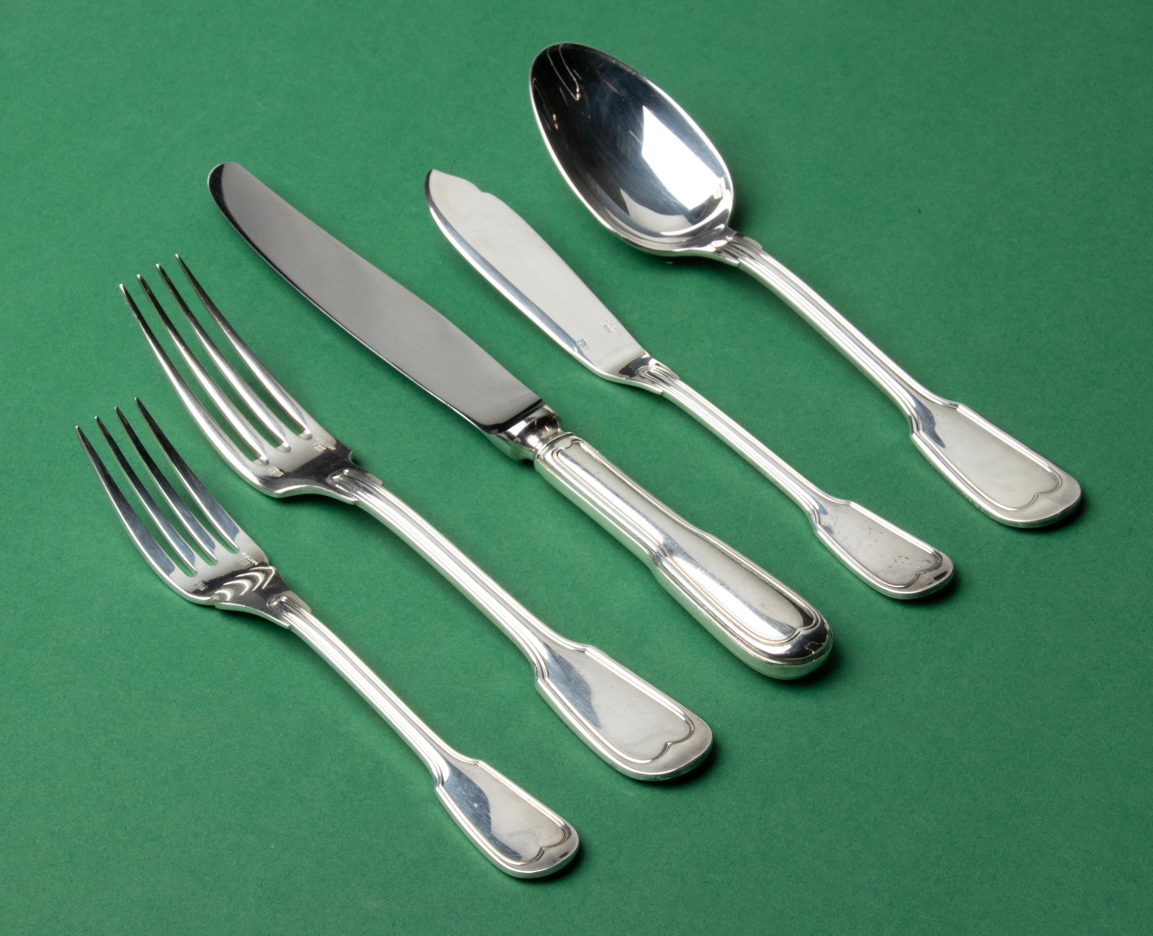 60-Piece set of Silver Plated Flatware for 12 made by Christofle - Chinon 6