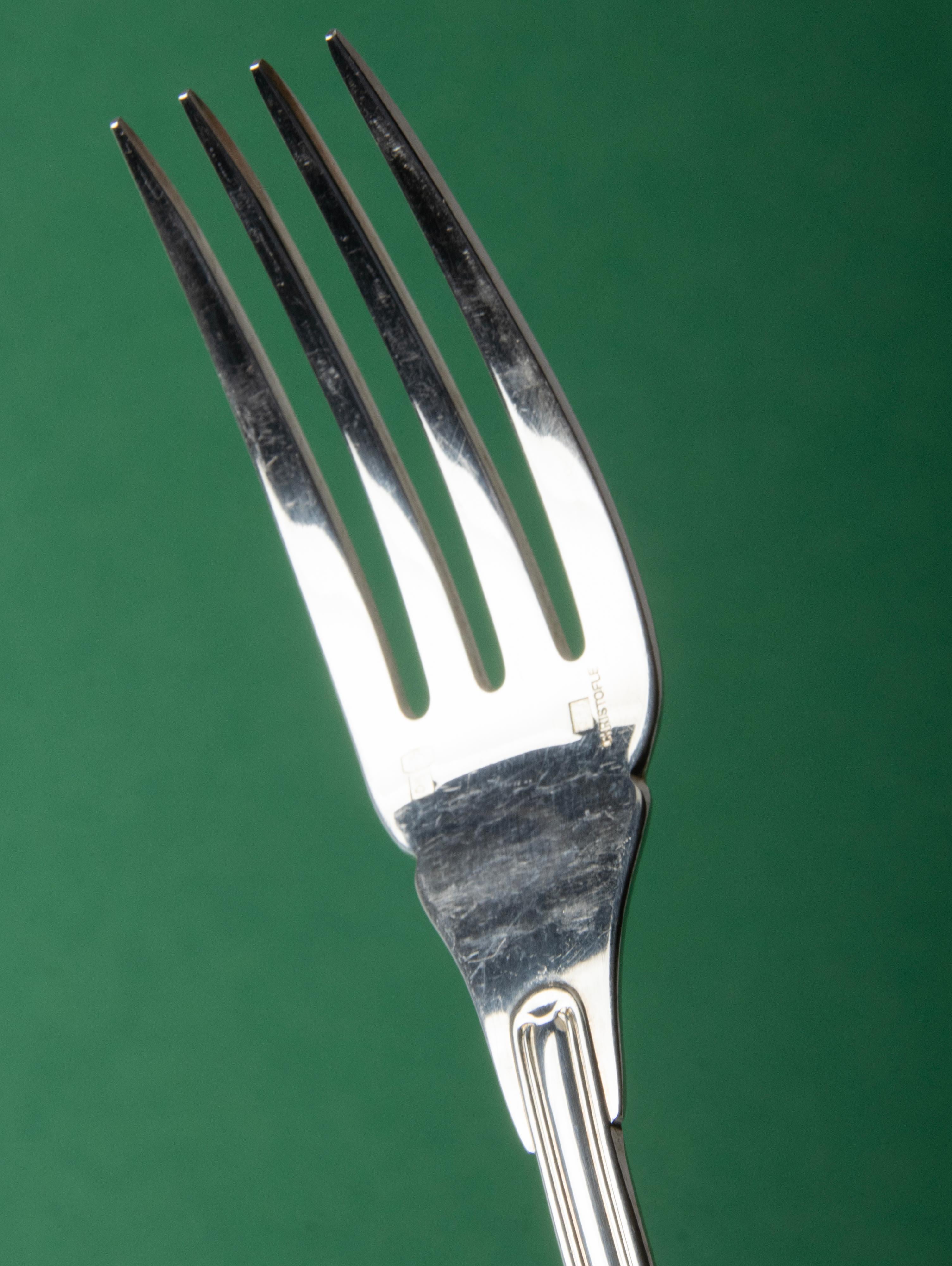 60-Piece set of Silver Plated Flatware for 12 made by Christofle - Chinon 7