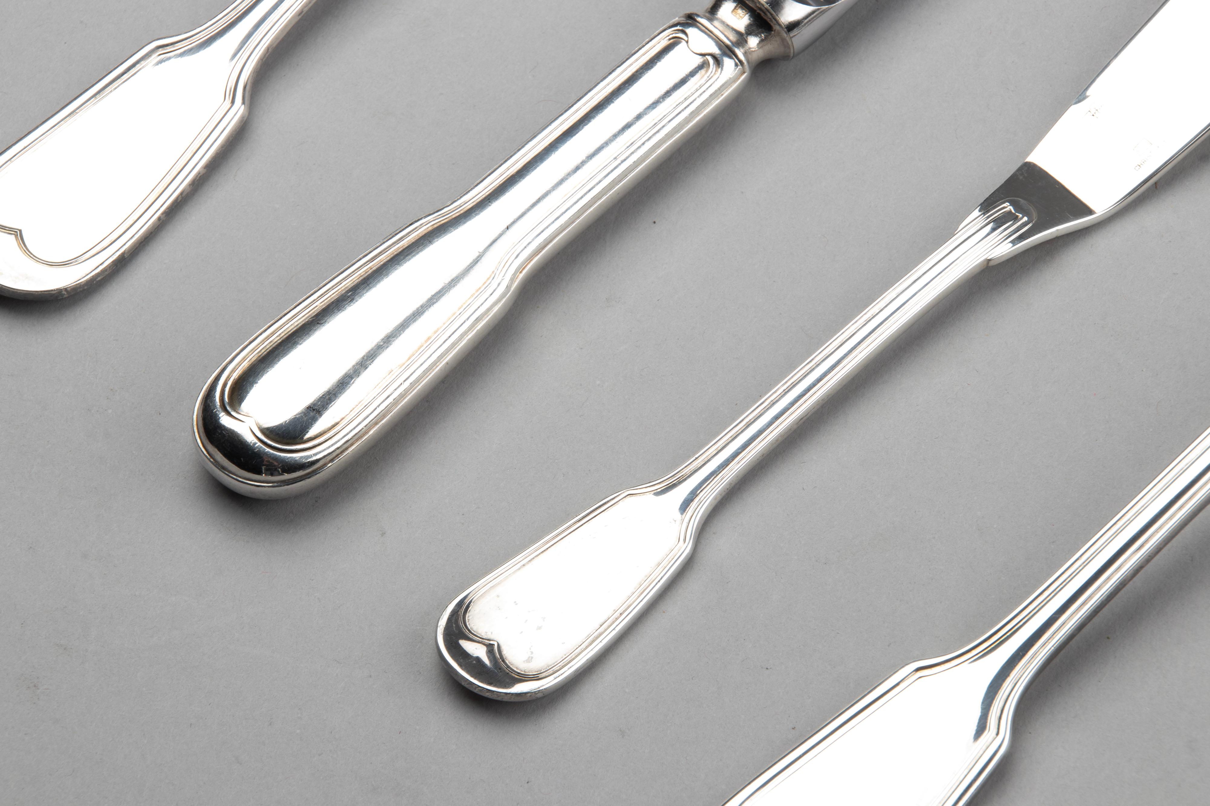 60-Piece set of Silver Plated Flatware for 12 made by Christofle - Chinon 8