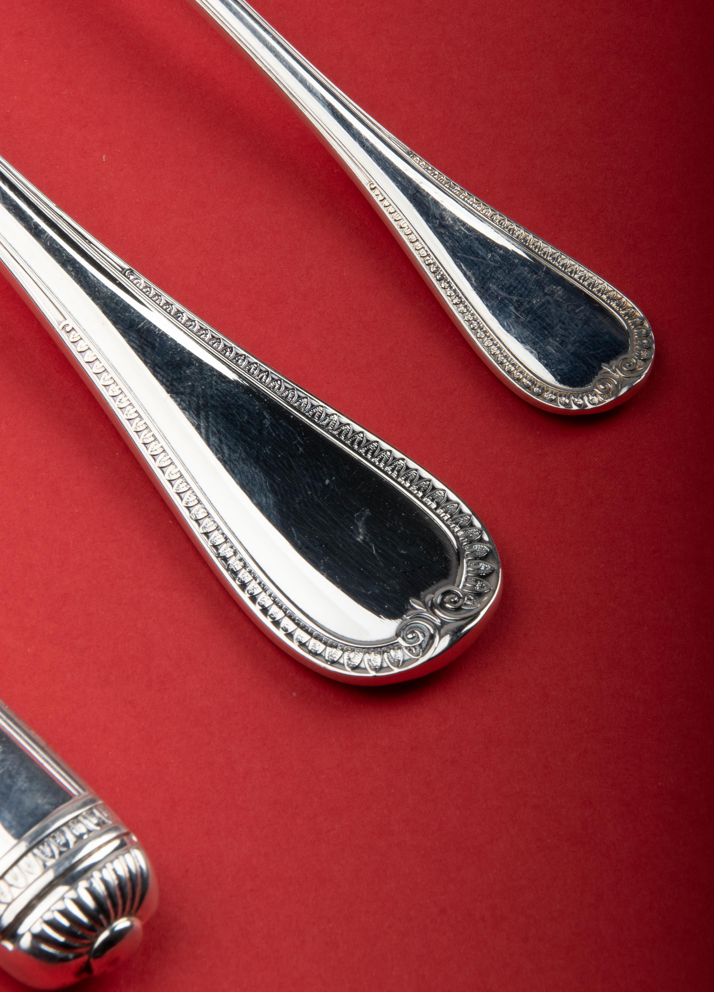 60-Piece Set of Silver-Plated Flatware for 12 Made by Christofle, Malmaison 4