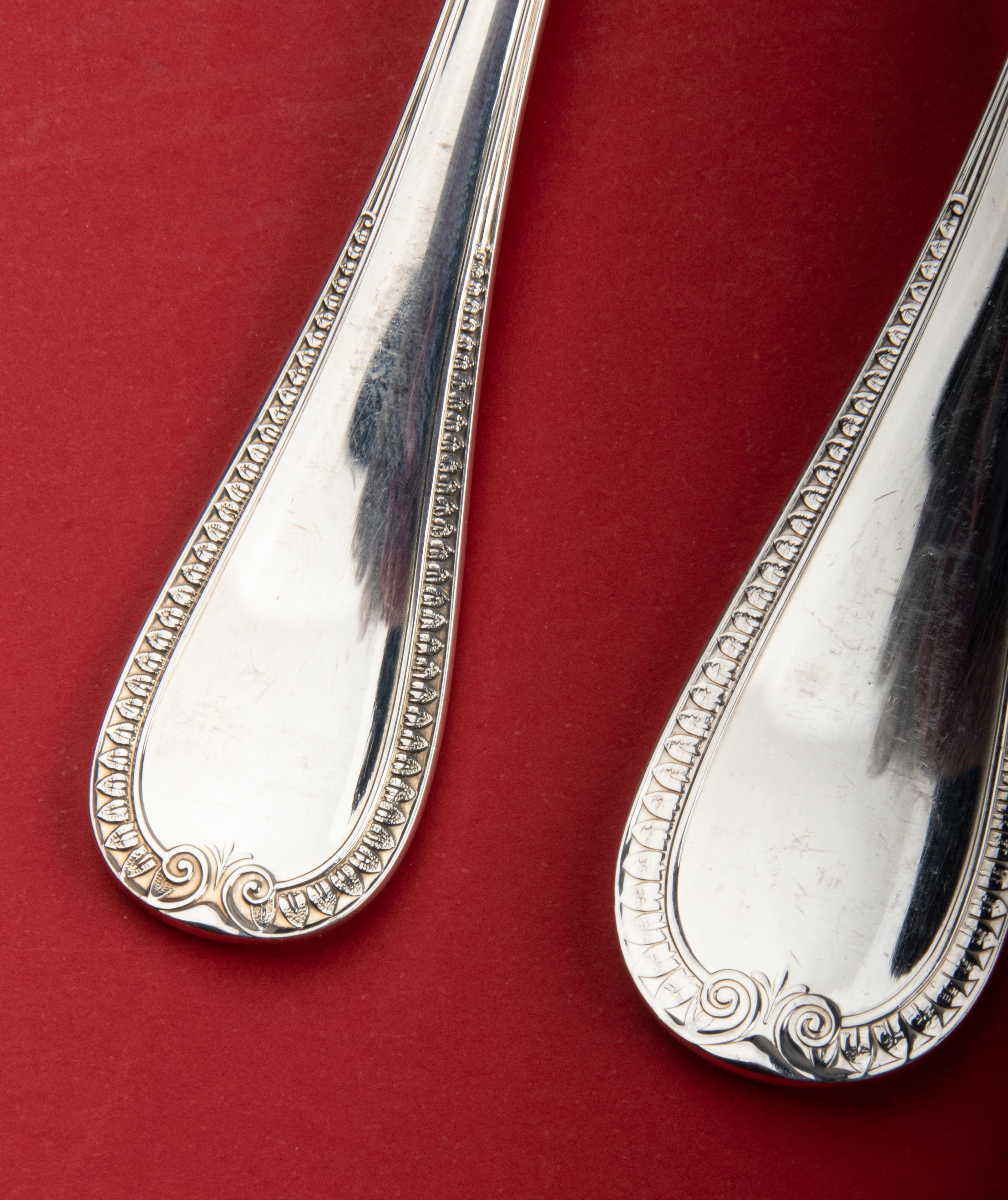 Hand-Crafted 60-Piece Set of Silver-Plated Flatware for 12 Made by Christofle, Malmaison