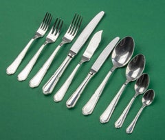 60-Piece Set Silver Plated Flatware for 6 Persons Made by Christofle France