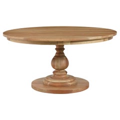 60 Round Pedestal Dining Table - Fruitwood Finish