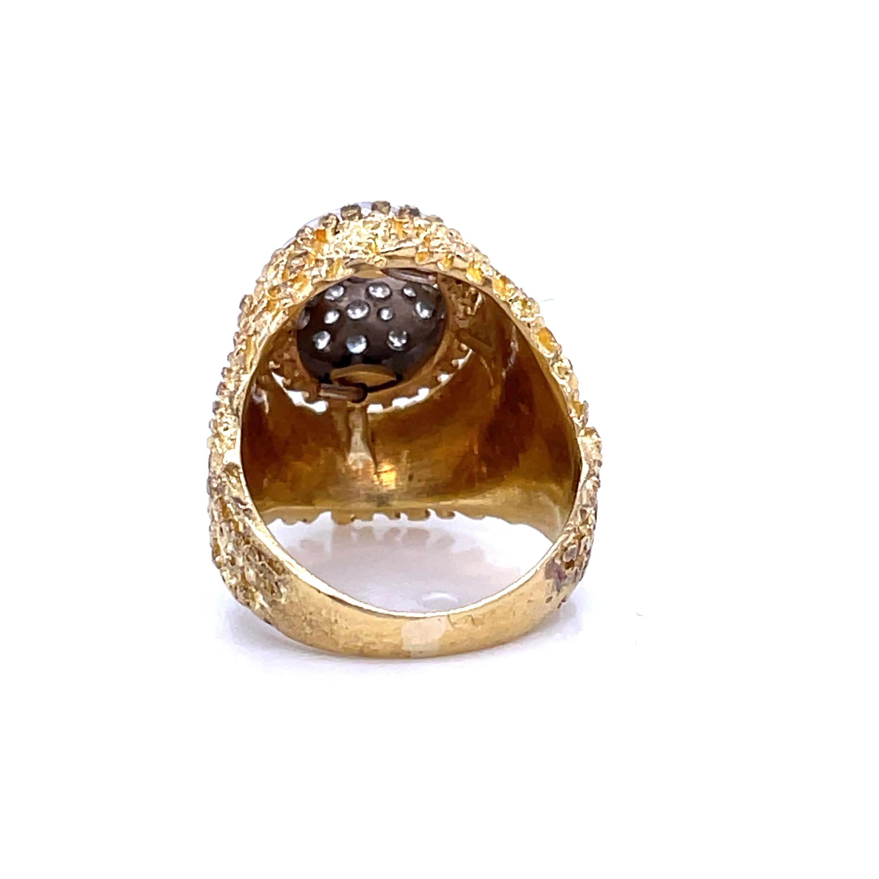 1960 Diamond 18 Karat Gold Ring In Excellent Condition In Napoli, Italy